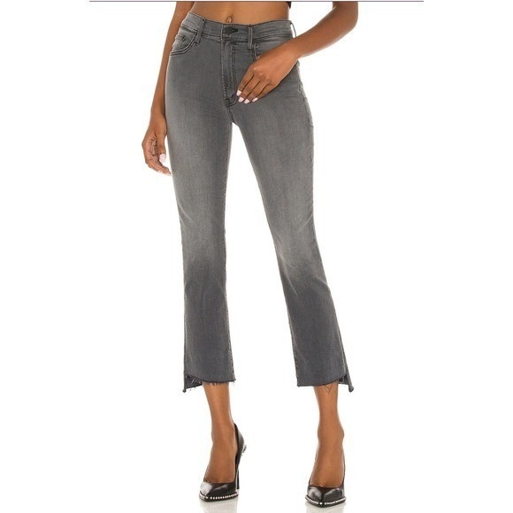 Mother The Insider Crop Step Fray Jeans Faded Gray Wash Women's Size 29 - Picture 1 of 11